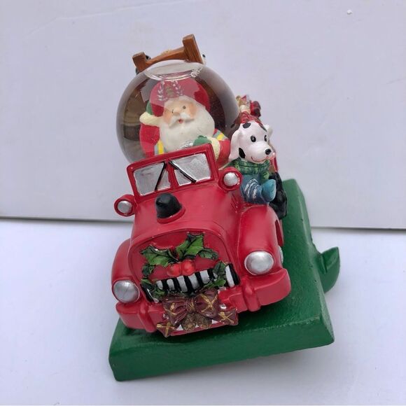 SANTA IN A CAR WITH PUPPIES STOCKING HOLDER HANGER CHRISTMAS FIGURINE 3.5" TALL - Picture 6 of 7